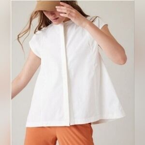 ATHLETA Women's Performance Poplin Popover White Top Size: 2X NWT